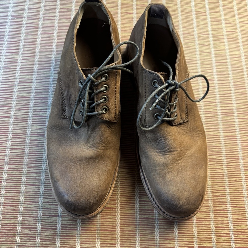 Frye Murray Oxford Dress Shoes Mens SZ 8.5 Nubuck Suede Leather Brown - Picture 2 of 7